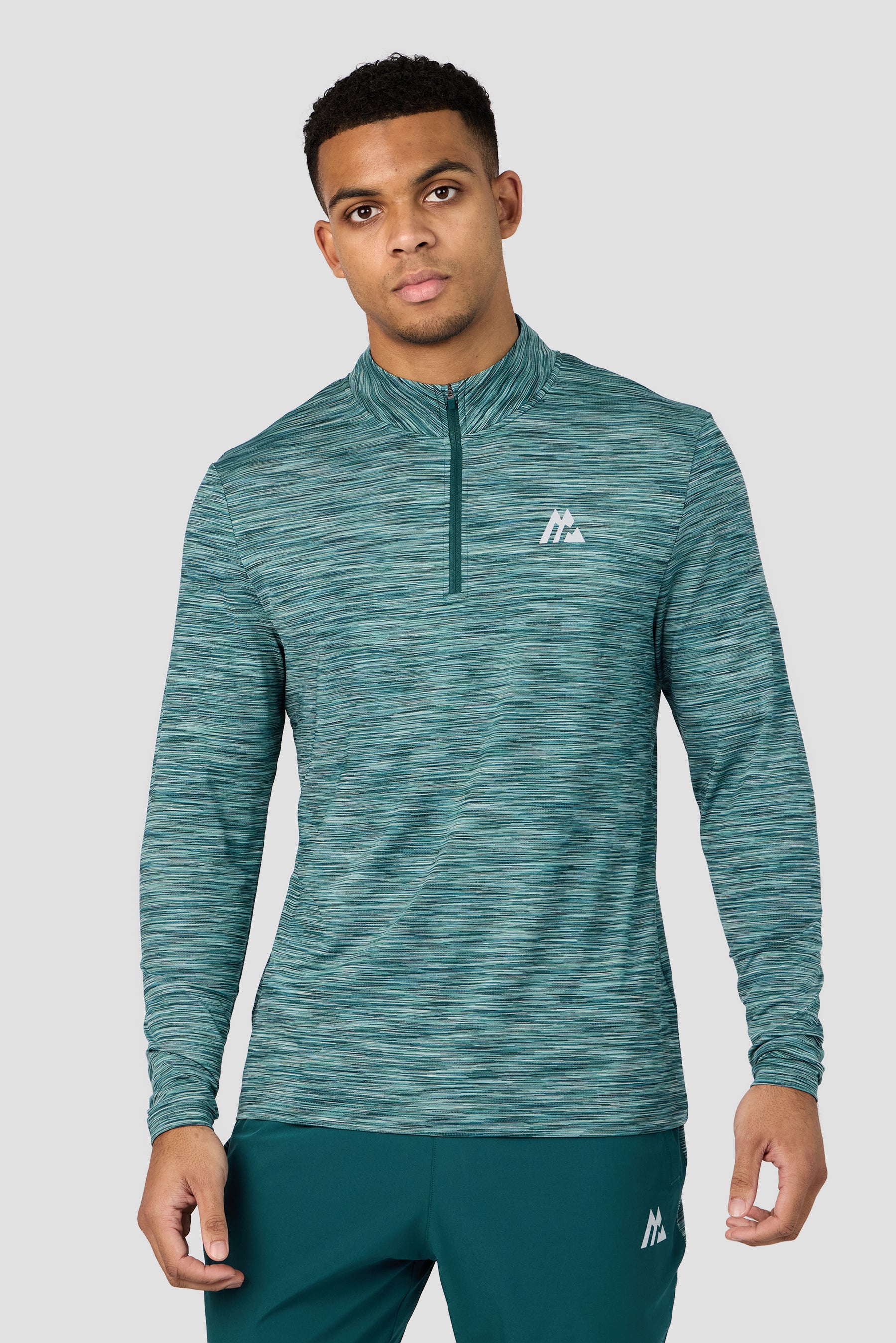 Trail 2.0 1/4 Zip - Light Teal Multi