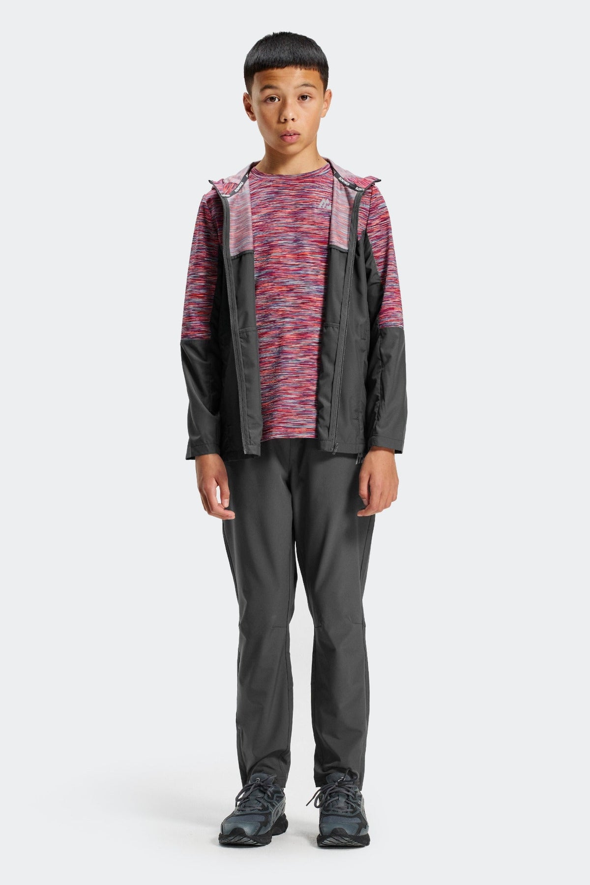 Boys Trail Windbreaker - Grey/Blue/Red
