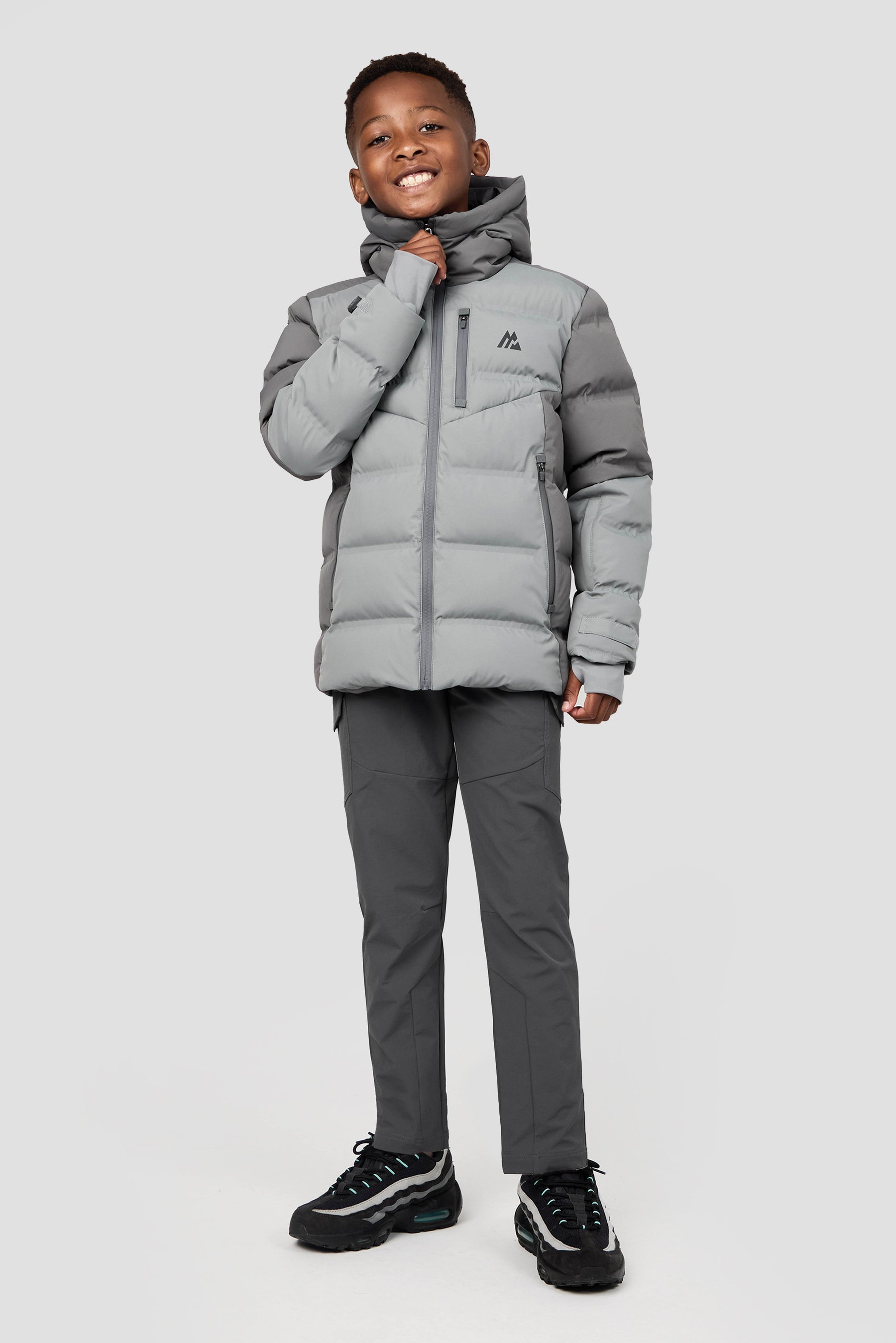 Boys Descent Down Jacket - Cement Grey/Platinum Grey
