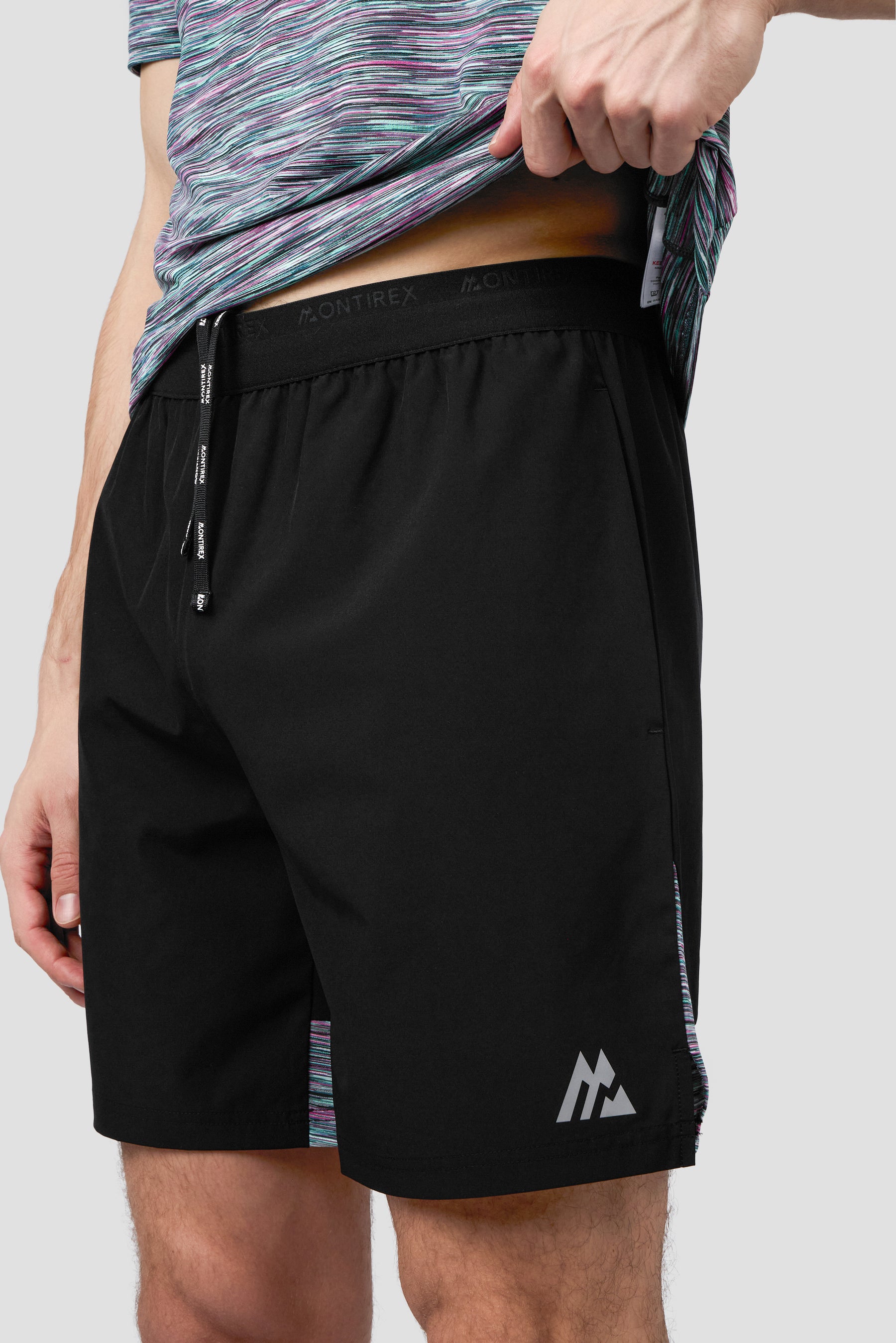 Trail Panel Short - Black/Teal/Pink/White