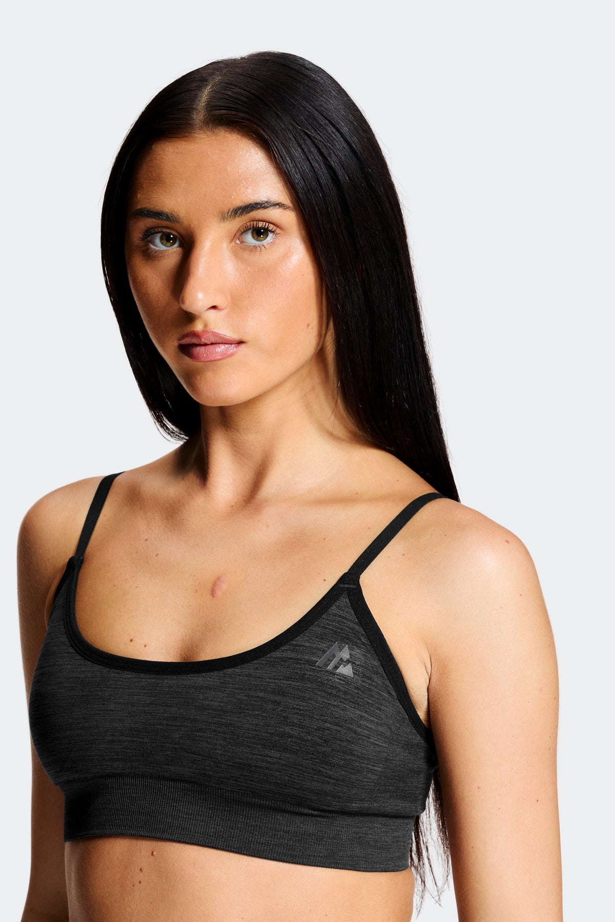 Trail Seamless Bra - Black Marl