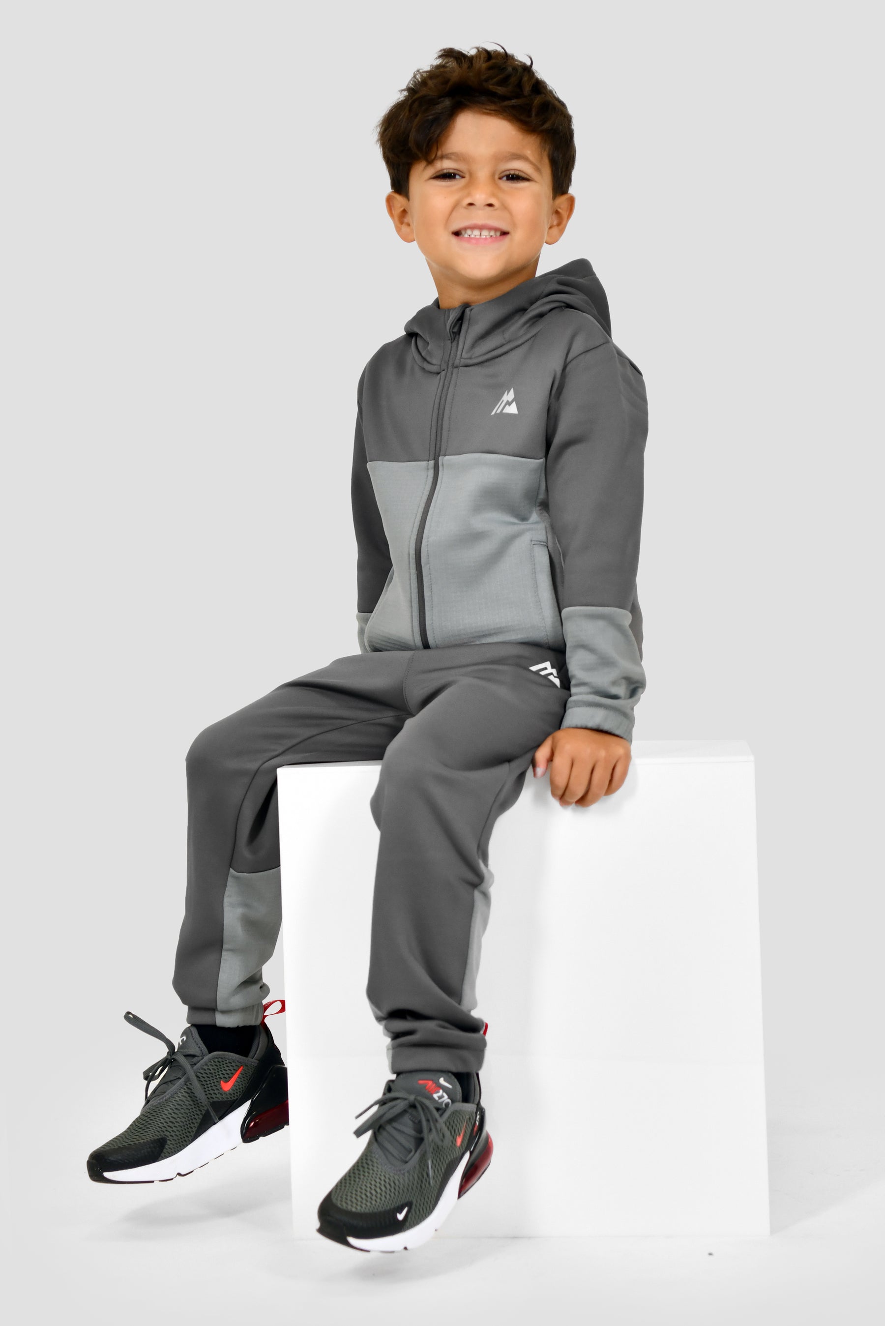 Infants Latitude Hood Jogger Set - Cement Grey/Platinum Grey