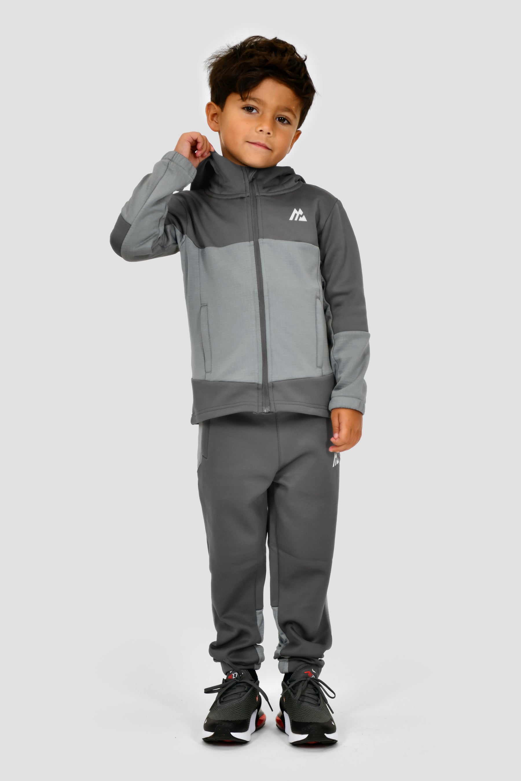 Infants Latitude Hood Jogger Set - Cement Grey/Platinum Grey