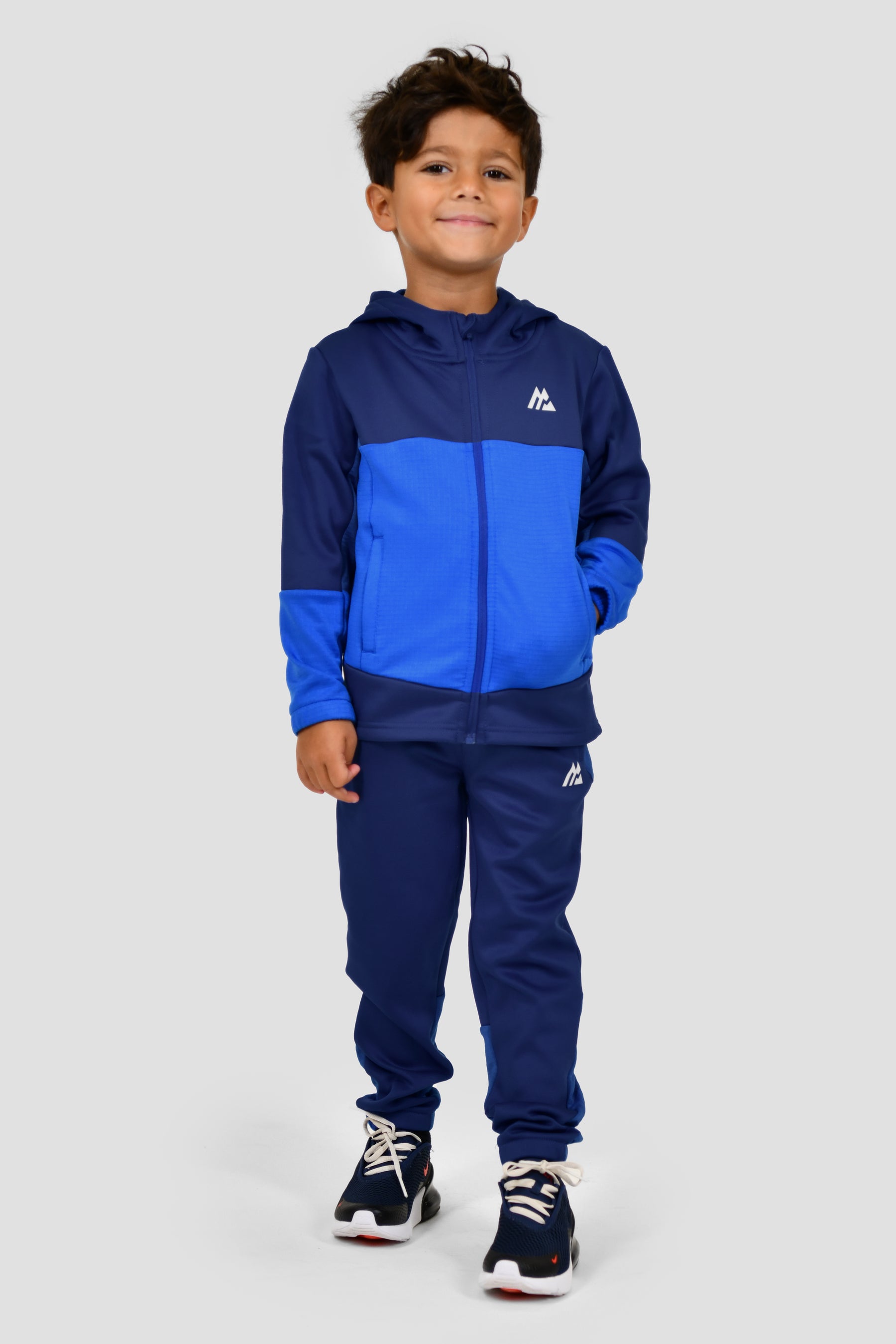 Infants Latitude Hood Jogger Set - Marine Blue/Neon Blue