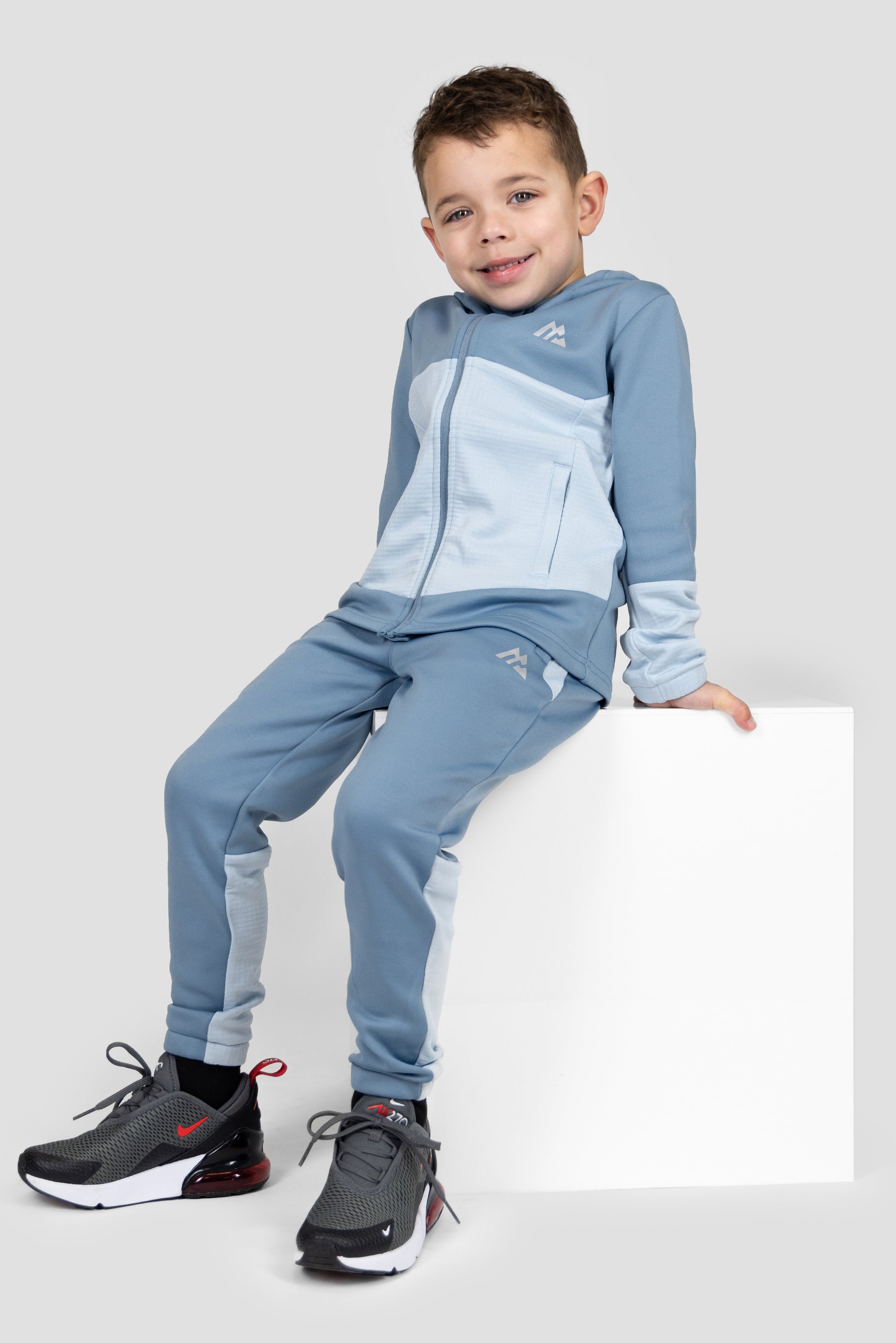 Infants Latitude Hood Jogger Set - Slate Blue/Summer Mist