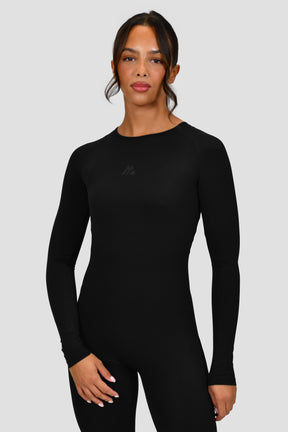 Long Sleeve Unitard - Black