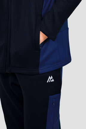 Boys Longitude Gridded Poly Hood - Midnight Blue/Marine Blue