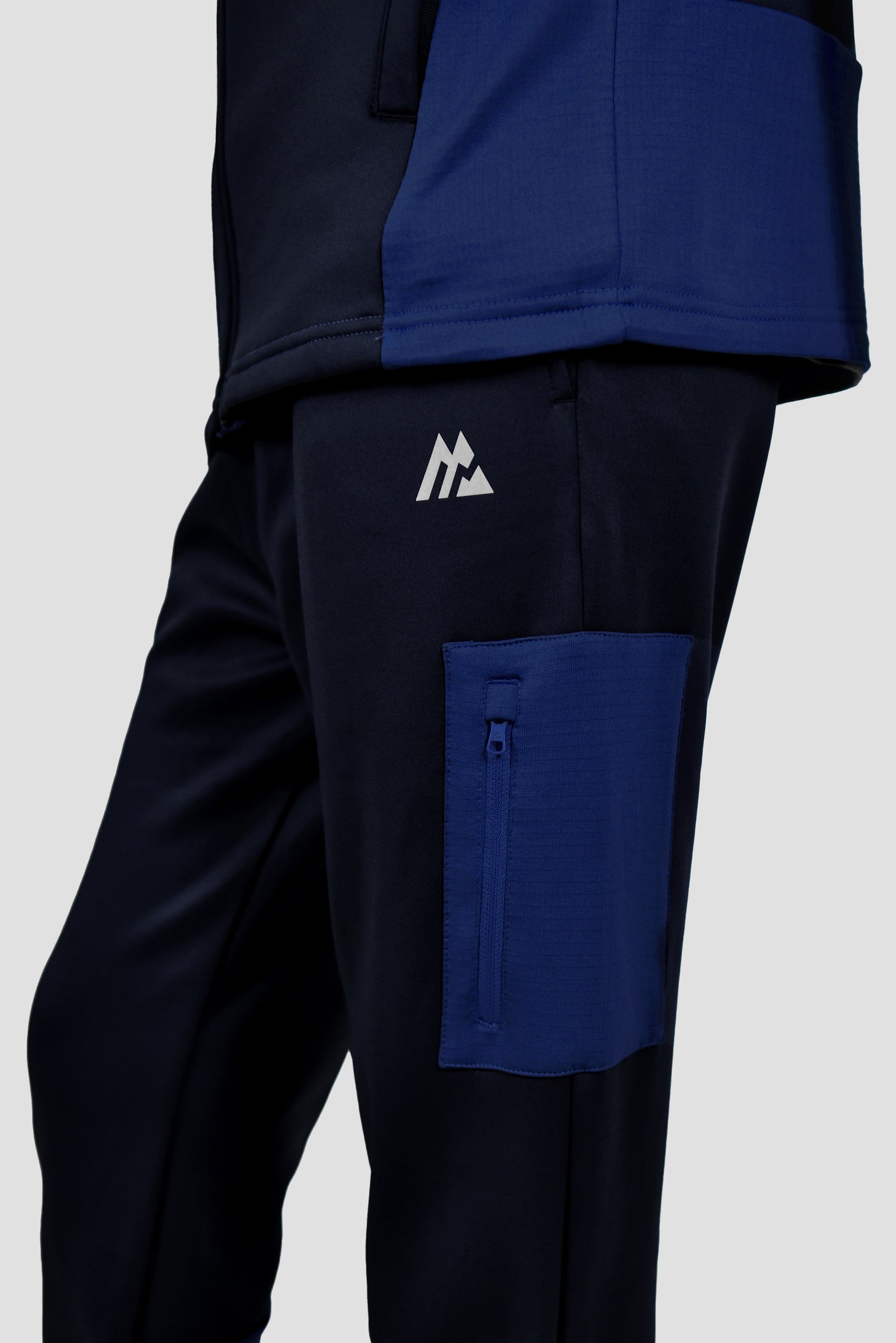 Boys Longitude Gridded Poly Jogger - Midnight Blue/Marine Blue