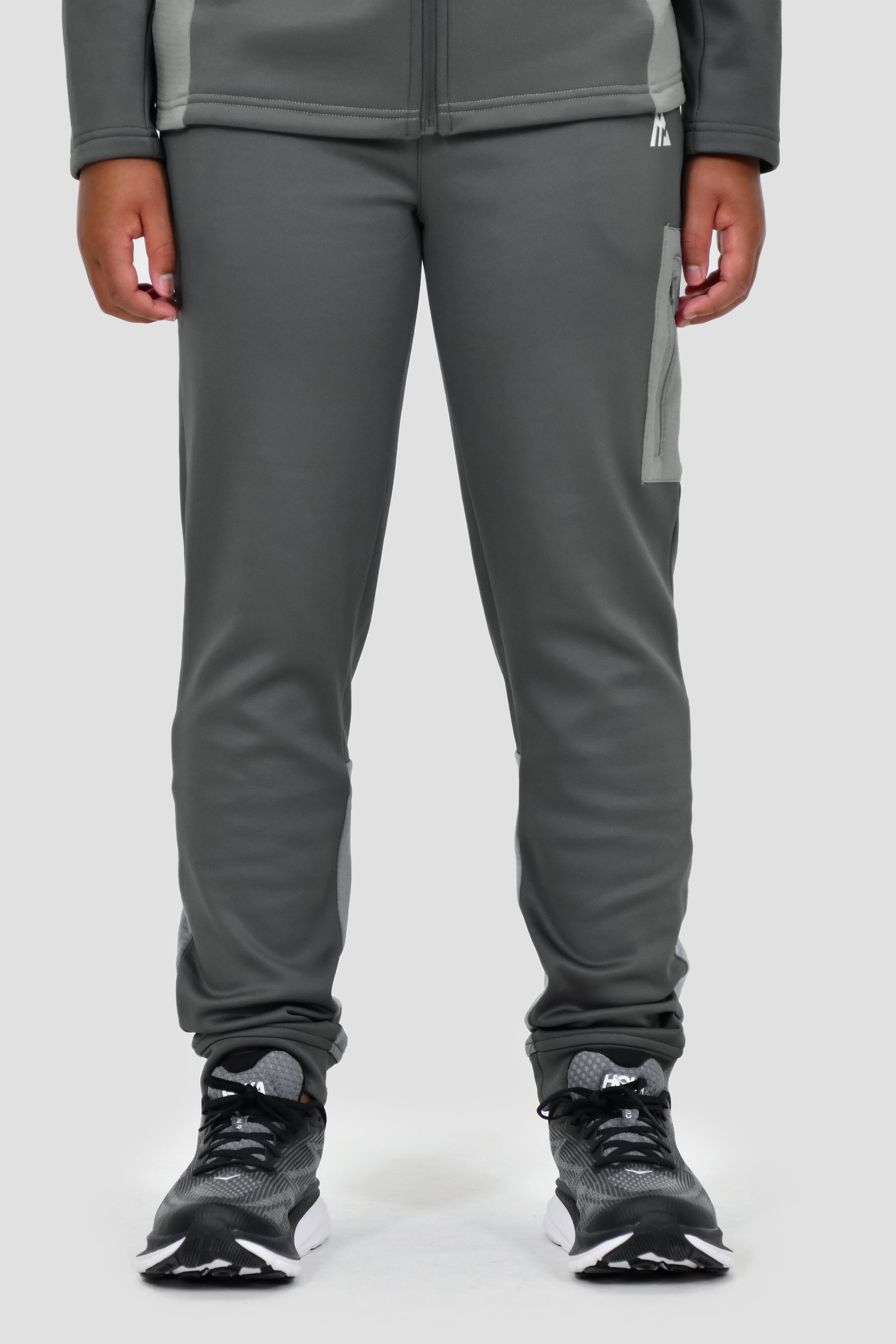 Longitude Gridded Poly Jogger - Cement Grey/Platinum Grey