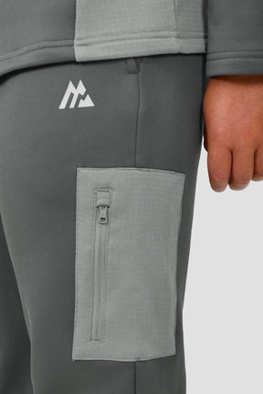 Longitude Gridded Poly Jogger - Cement Grey/Platinum Grey