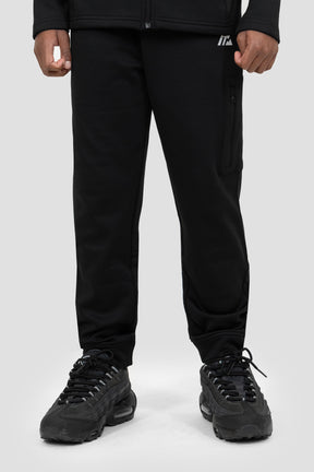 Boys Longitude Gridded Poly Jogger - Black