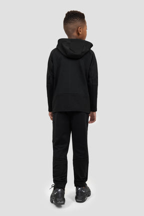 Boys Longitude Gridded Poly Hood - Black