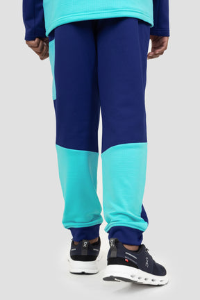 Boys Longitude Gridded Poly Jogger - Marine Blue/Neon Sky