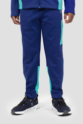 Boys Longitude Gridded Poly Jogger - Marine Blue/Neon Sky