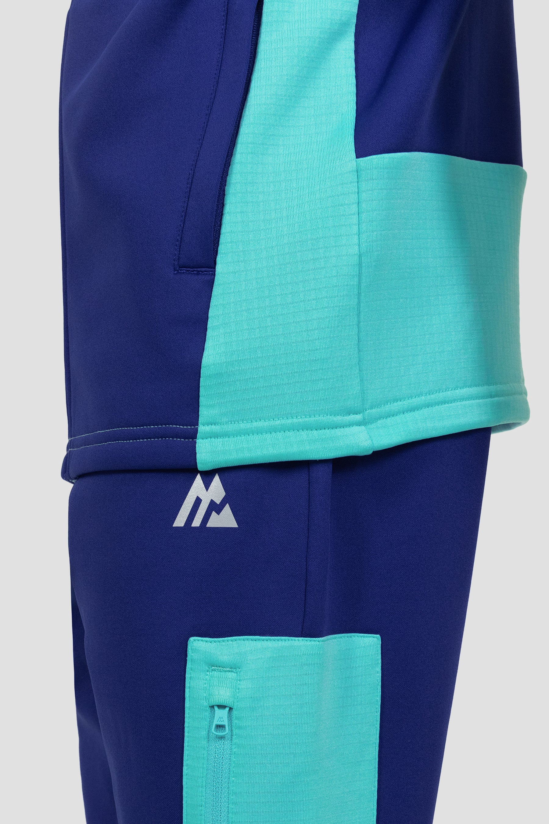 Boys Longitude Gridded Poly Jogger - Marine Blue/Neon Sky