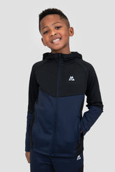 Boys Longitude Gridded Poly Hood - Midnight Blue/Space Blue