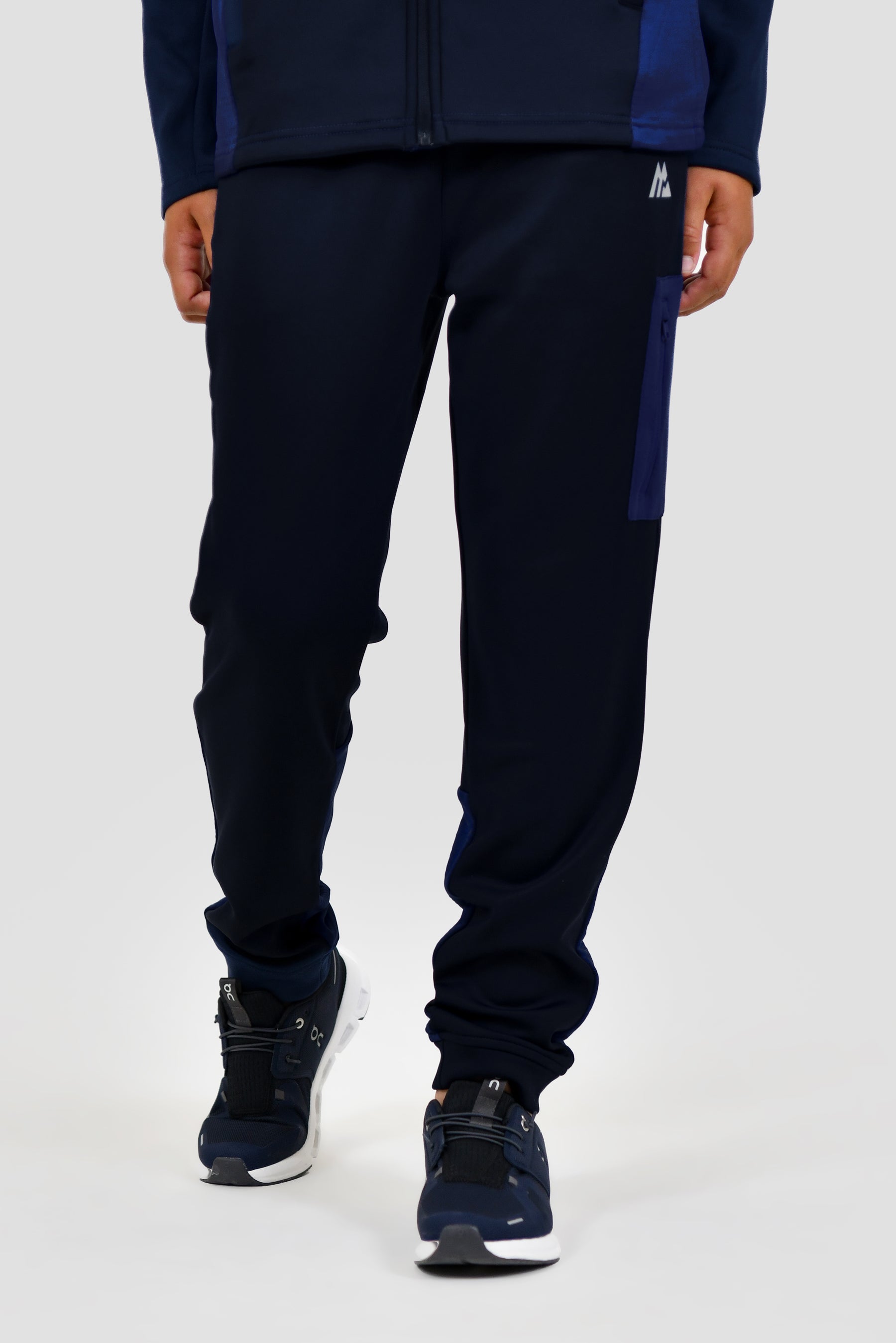 Boys Longitude Gridded Poly Jogger - Midnight Blue/Marine Blue