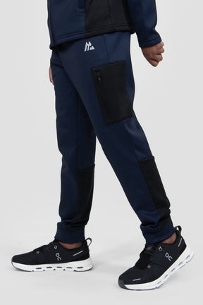 Boys Longitude Gridded Poly Jogger - Midnight Blue/Space Blue