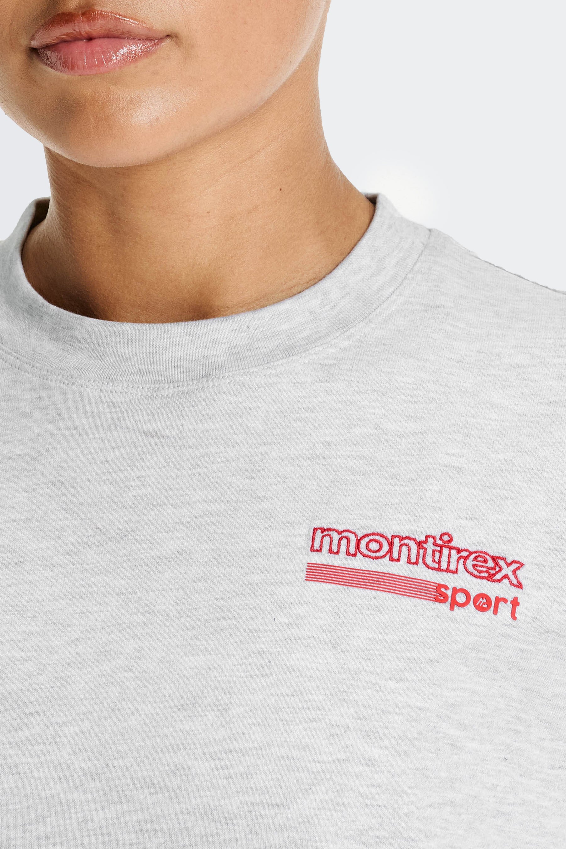 Track Graphic T-Shirt - Grey Marl/Poppy Red