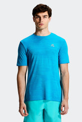 Glitch Seamless T-Shirt - Vivid Aqua/Neon Blue