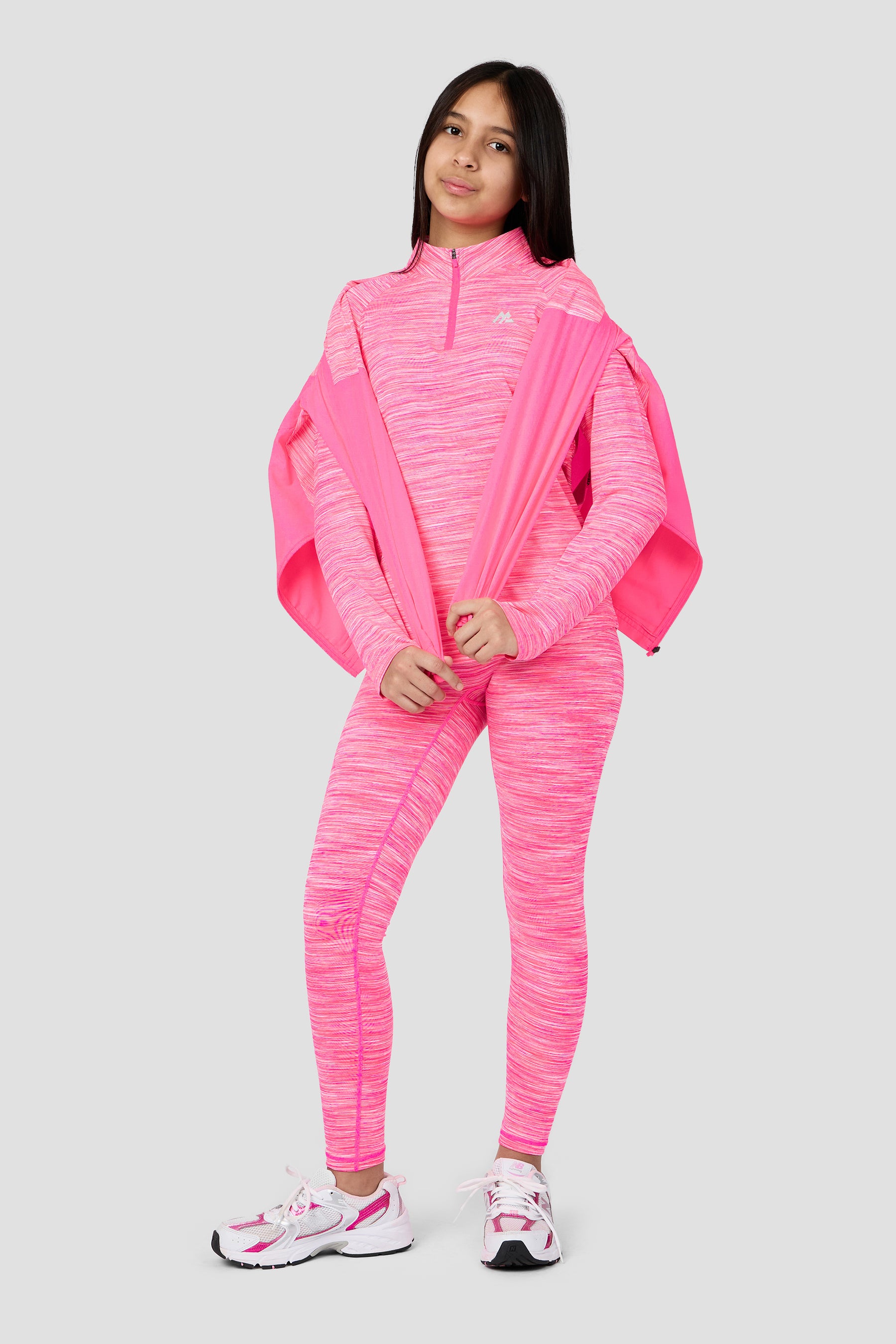 Girls Trail 2.0 1/4 Zip - Neon Pink Multi/White