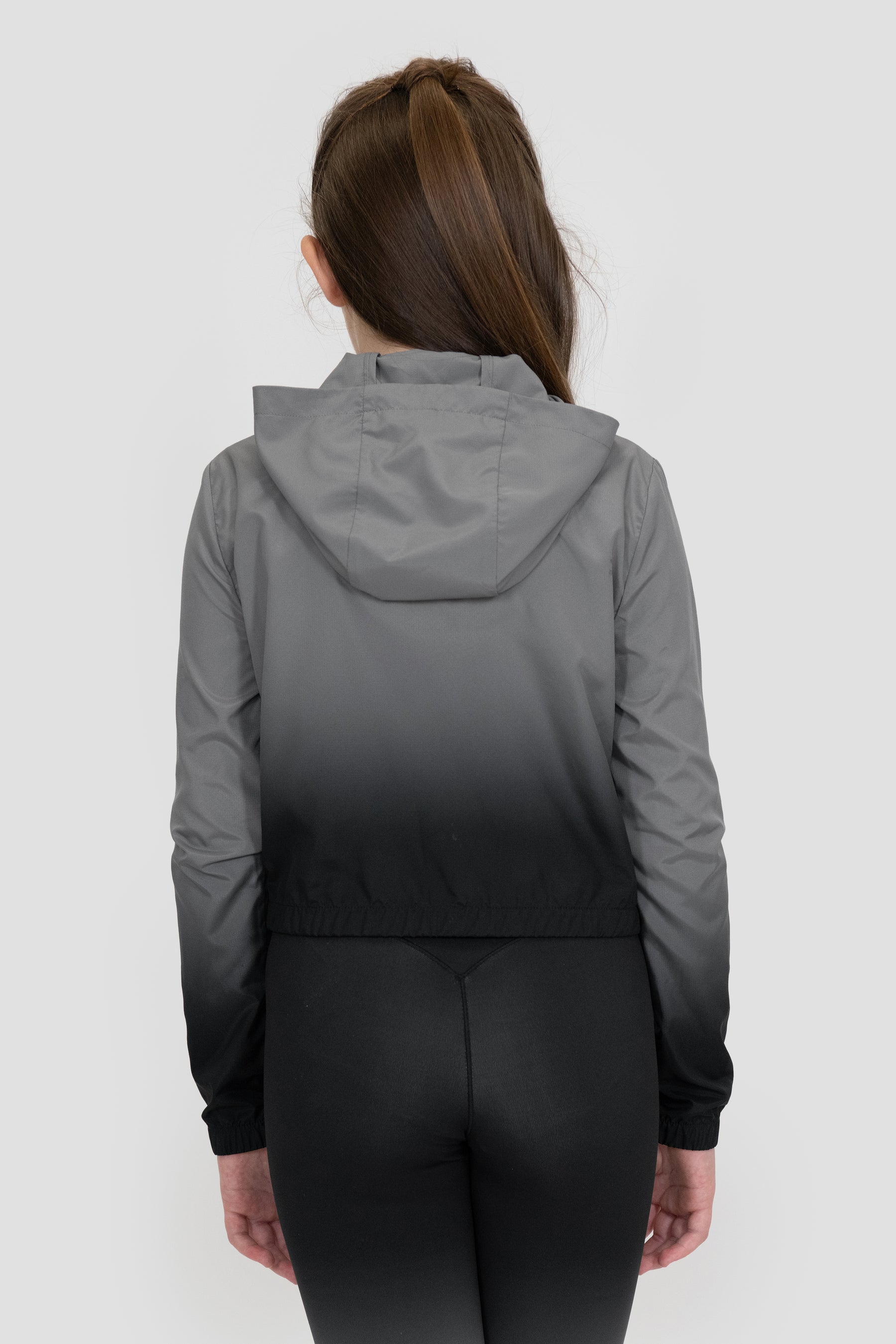 Girls Glow Windbreaker - Black/Winter Sky 