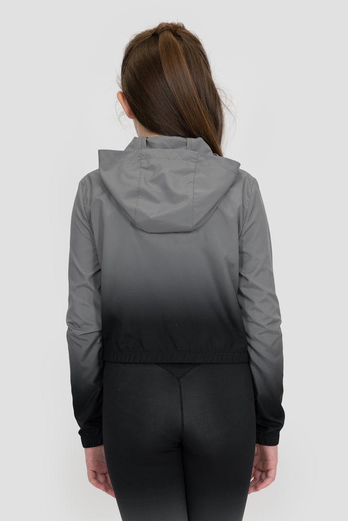 Girls Glow Windbreaker - Black/Winter Sky 