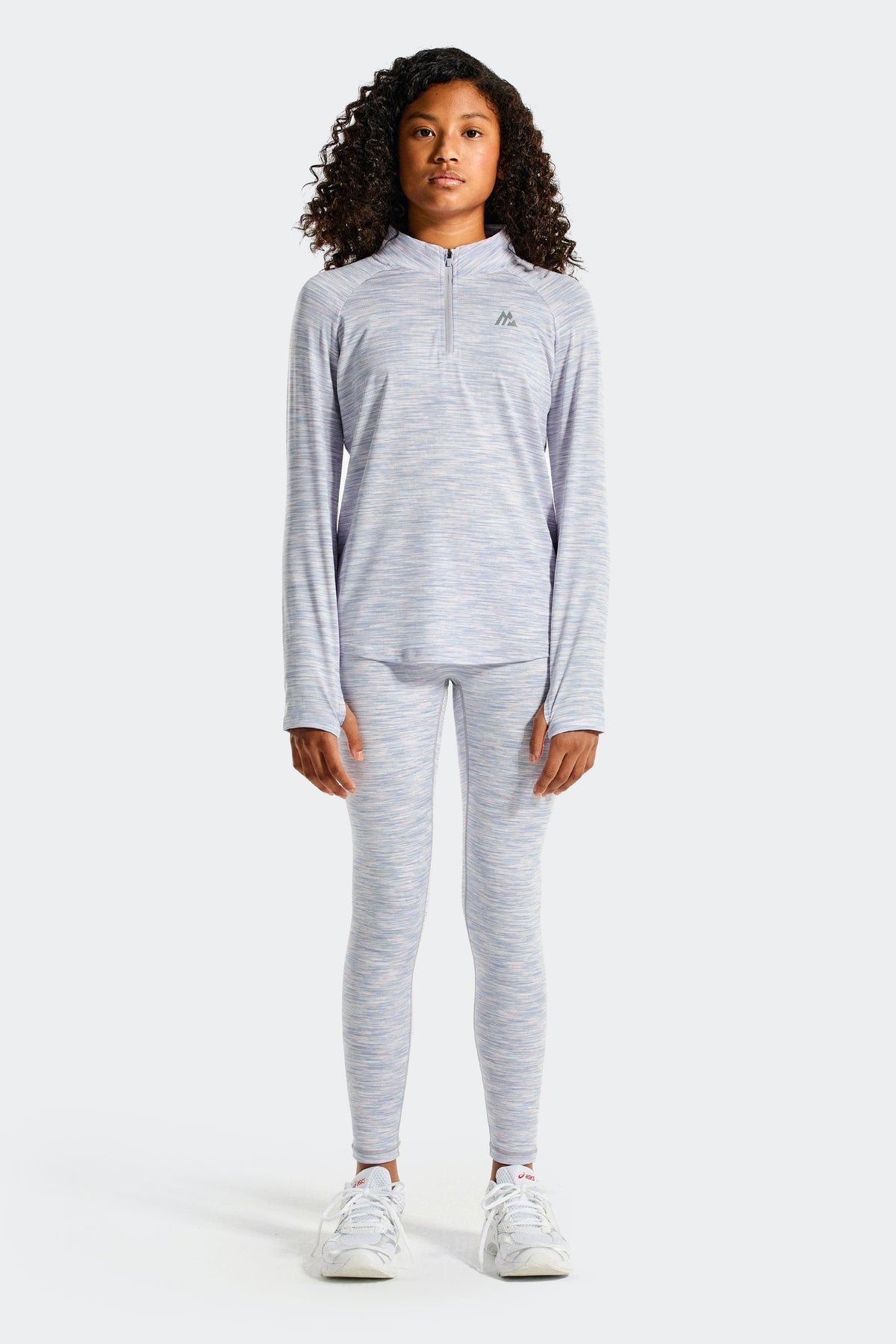 Girls Trail 1/4 Zip - Grey/Blue/Pink/White