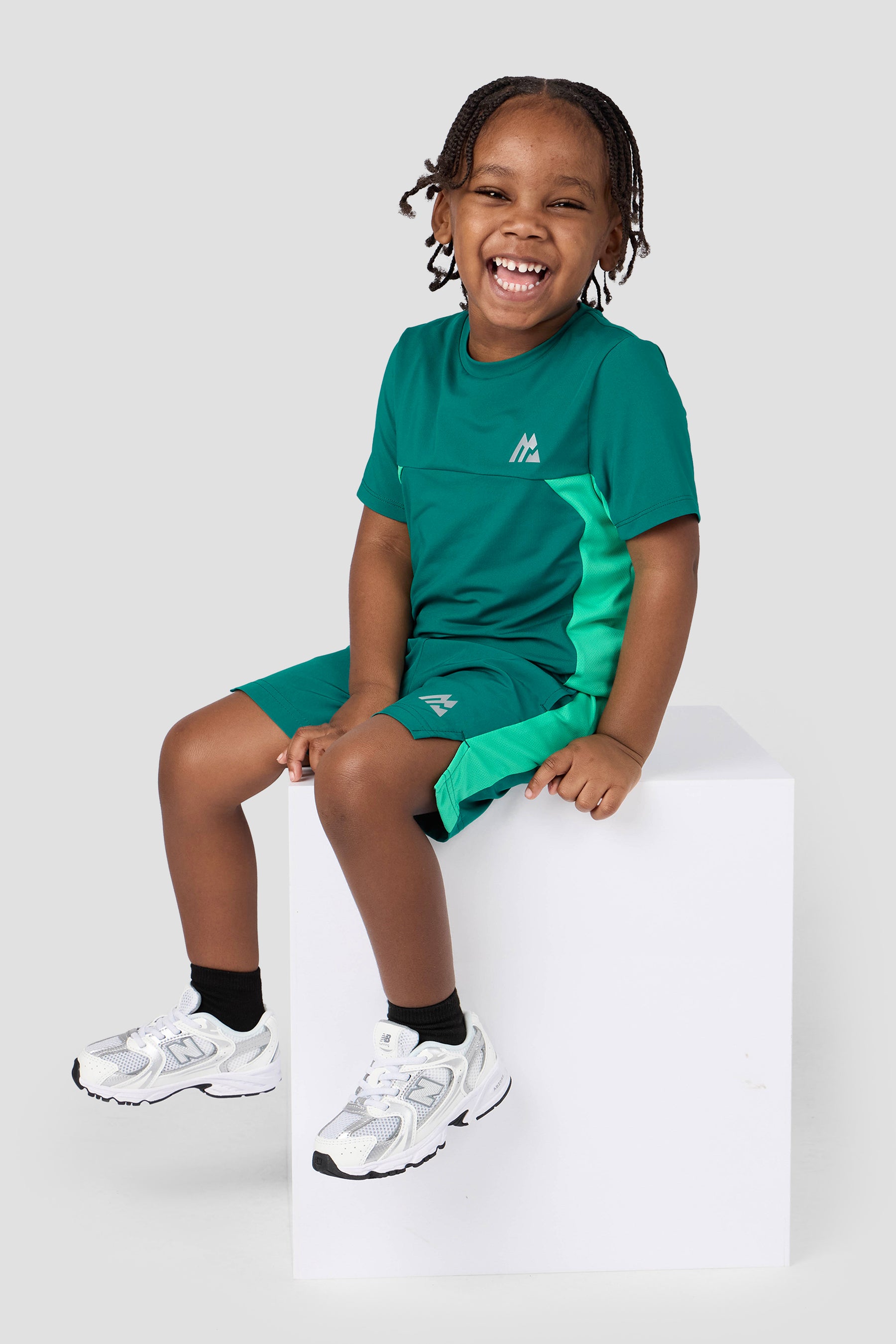 Infant Boys Peak 2.0 T-Shirt/Short Set - Lagoon Green/Mint Blue