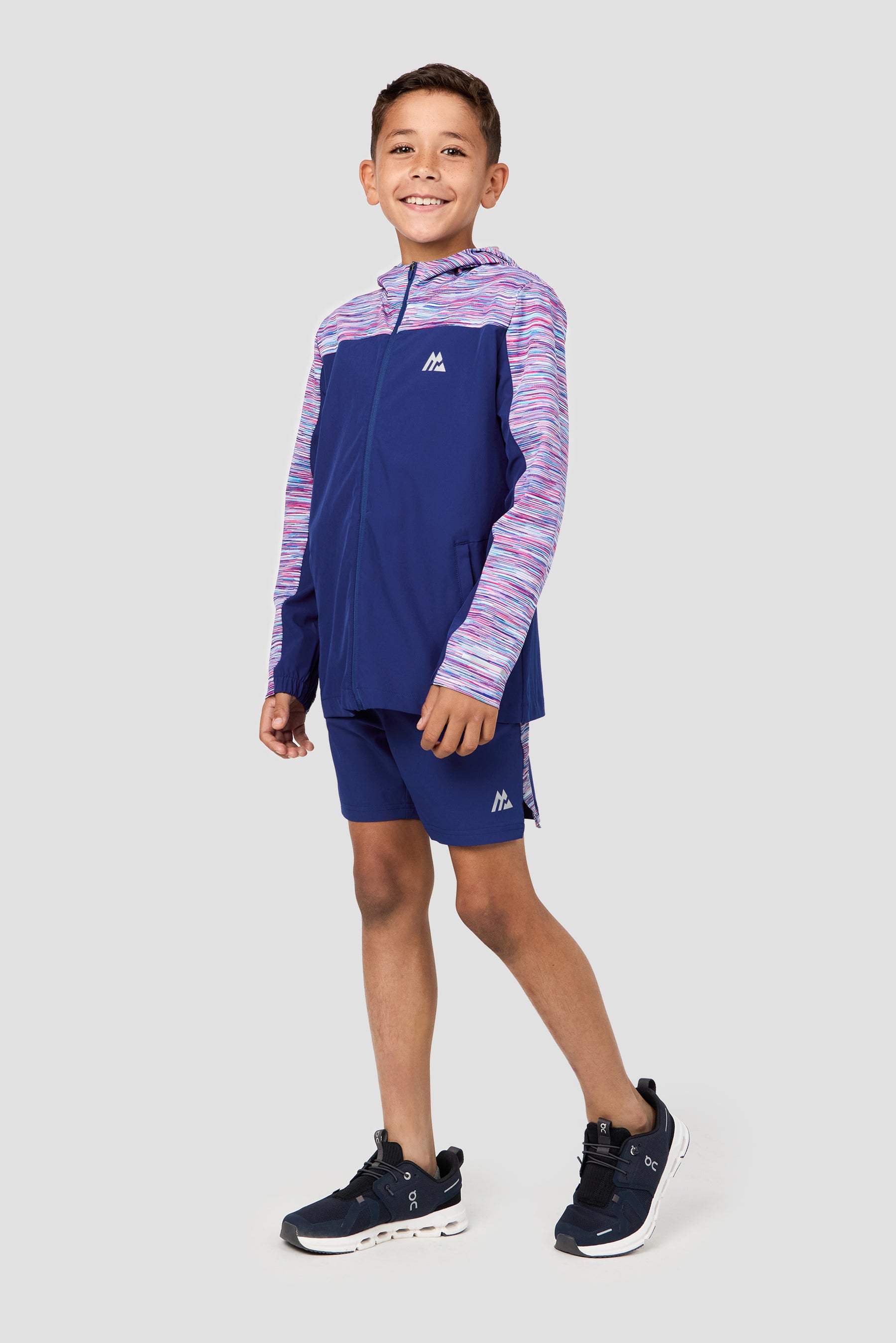 Boys Trail Panel Short - Blue/Pink/White