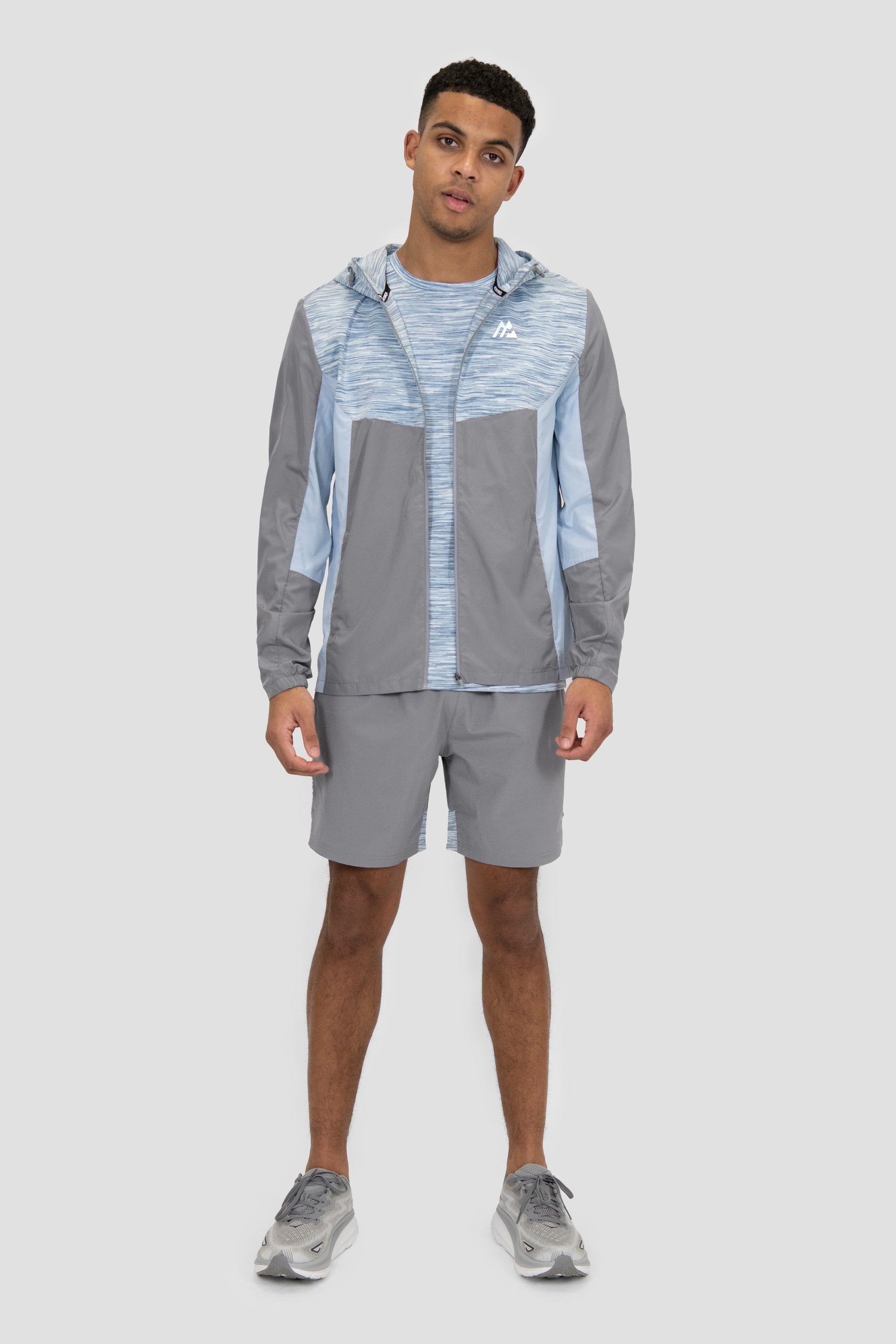 Trail Windbreaker - Grey/White/Blue