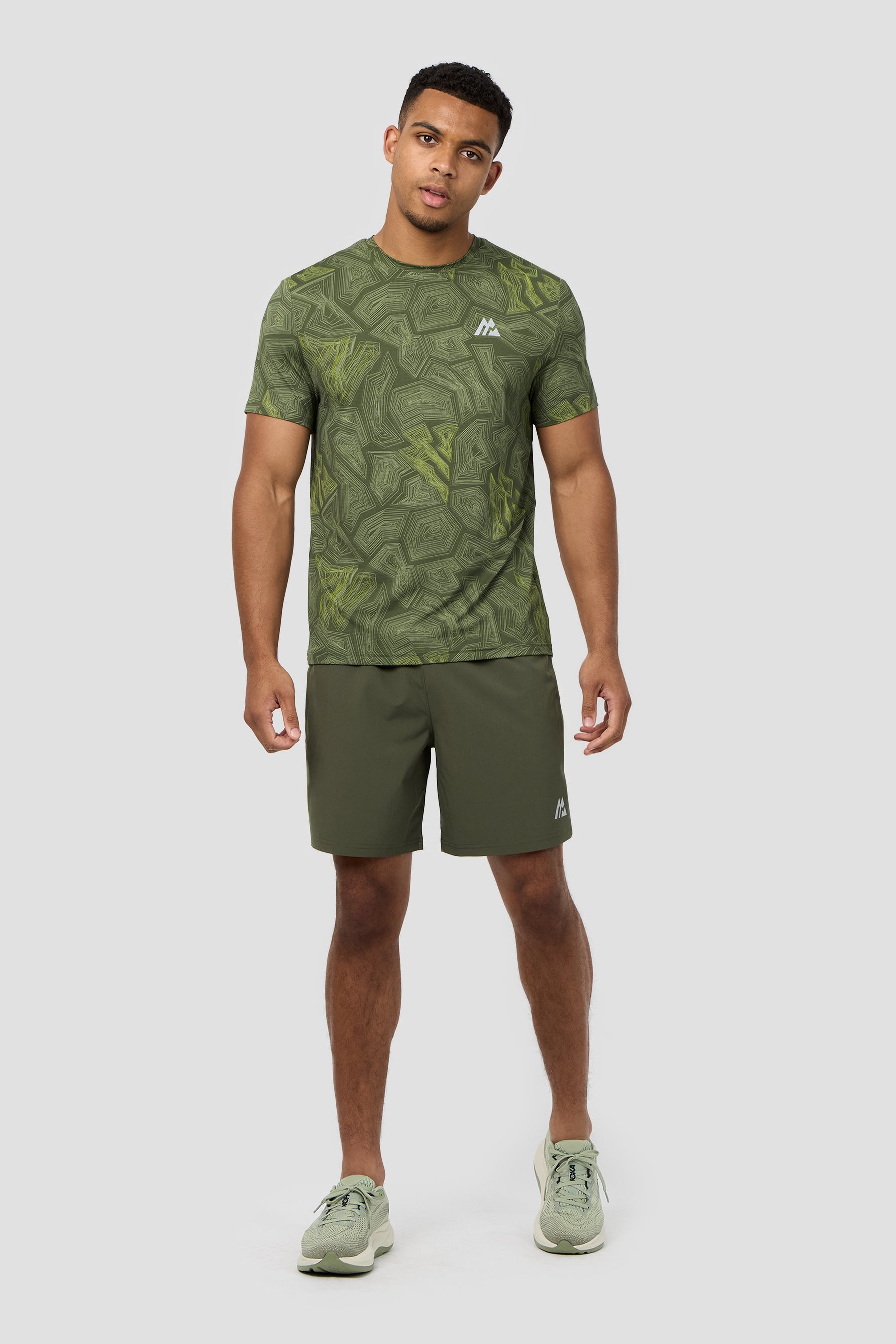 Geo M Print T-Shirt - Elm