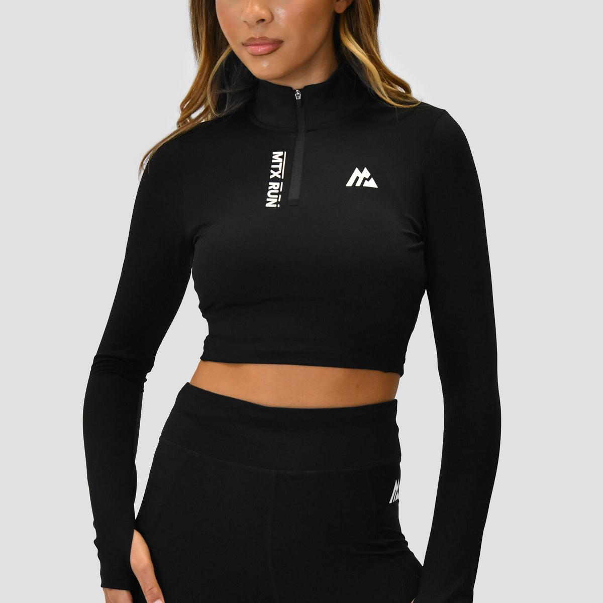 マチャット　ロンパース　ブラック MTX Run 1/4 Zip - Black