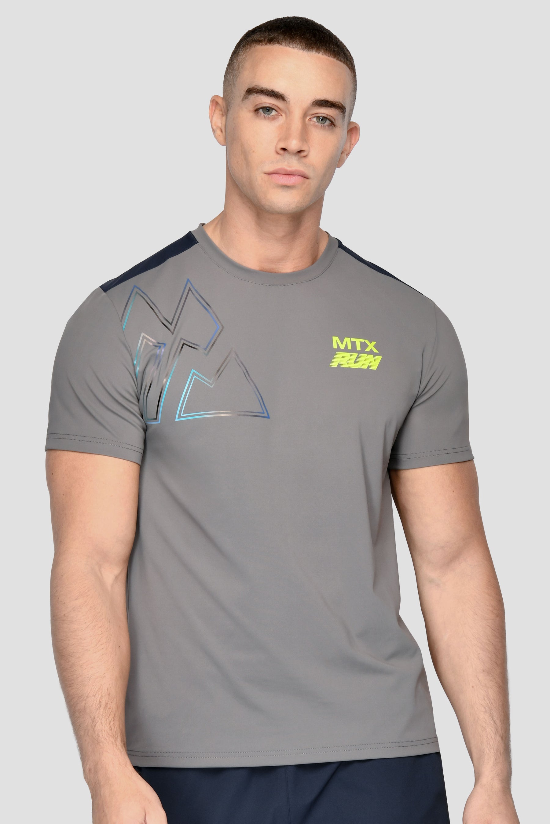 MTX Run T-Shirt - Midnight Blue/Cement Grey/Lime Green