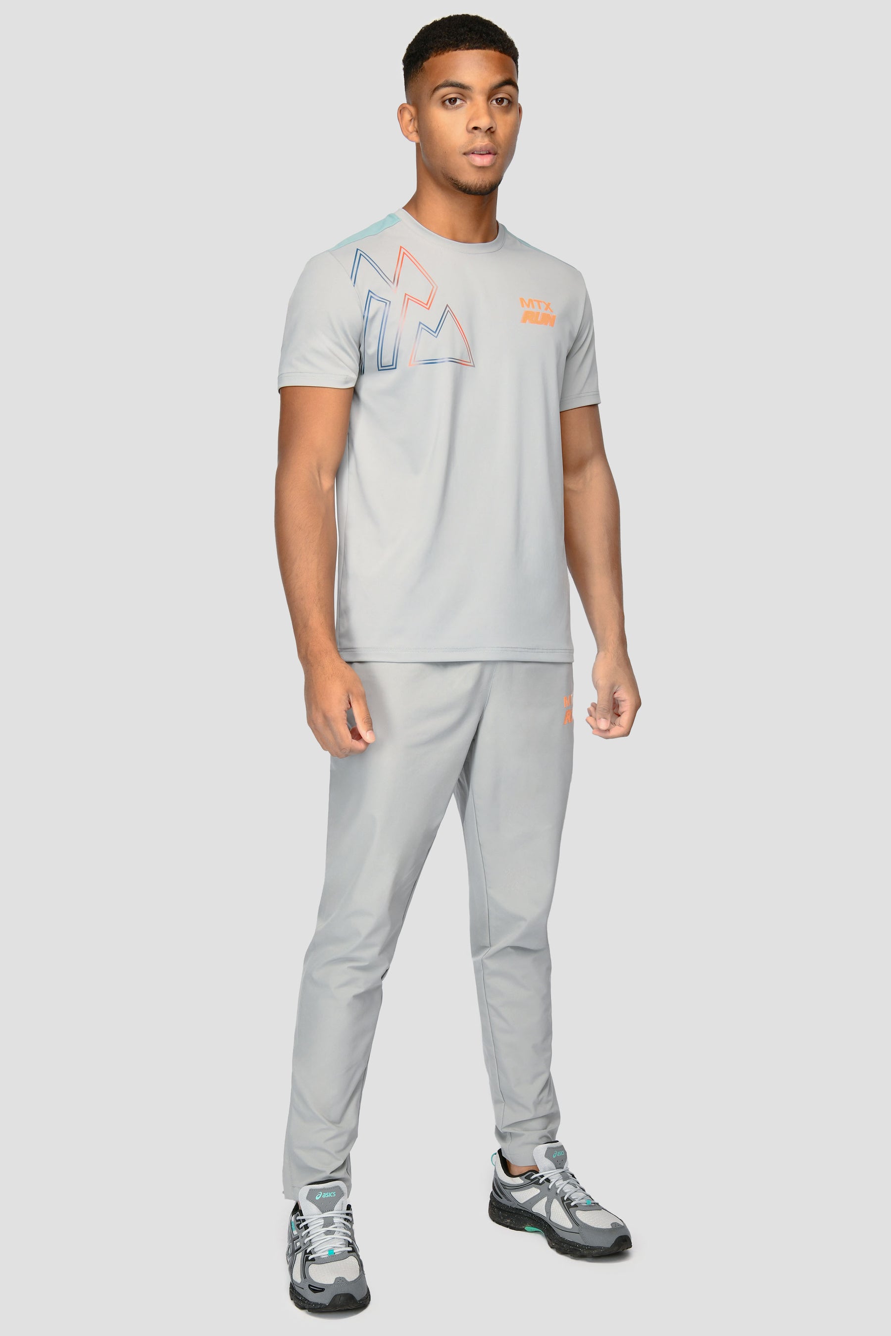 MTX Run T-Shirt - Platinum Grey/Deep Pond/Fiery Orange