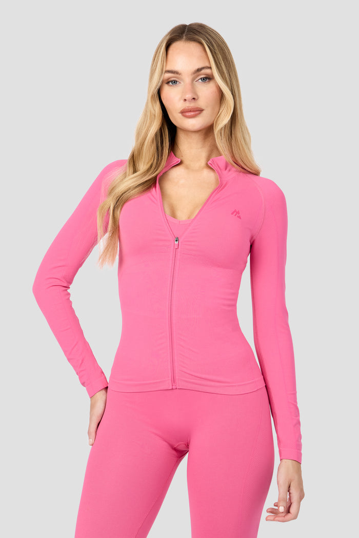 Muse Seamless Full Zip - Peony Pink