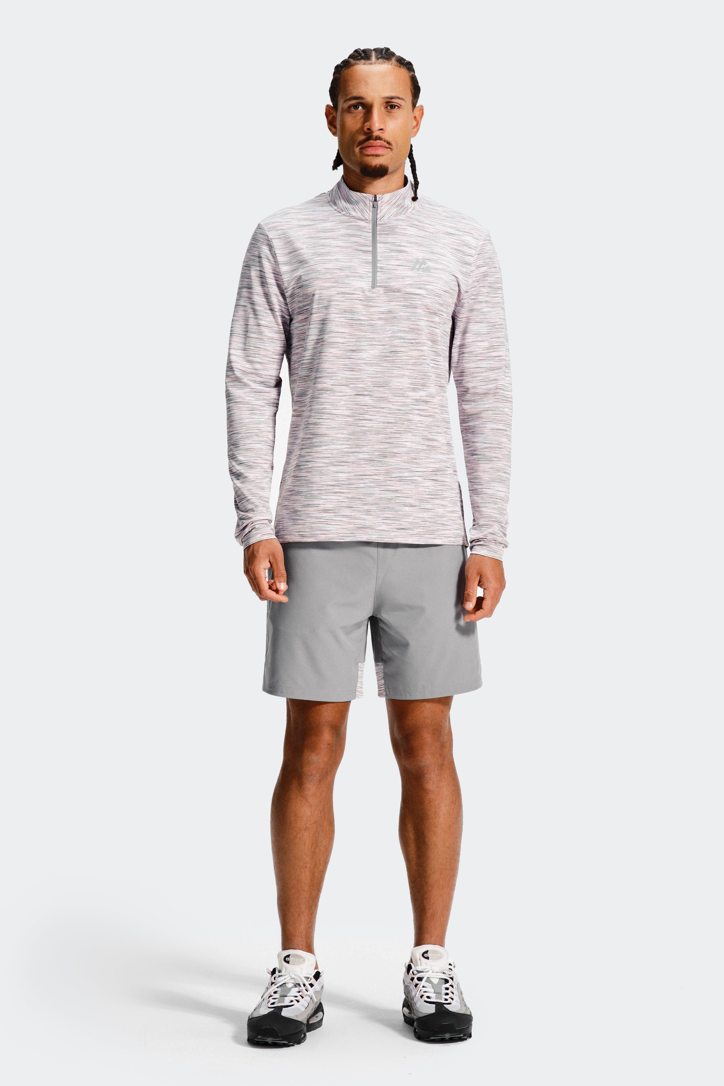 Montirex Trail 1/4 Zip Grey/Pink | Sportswear Gymwear Top