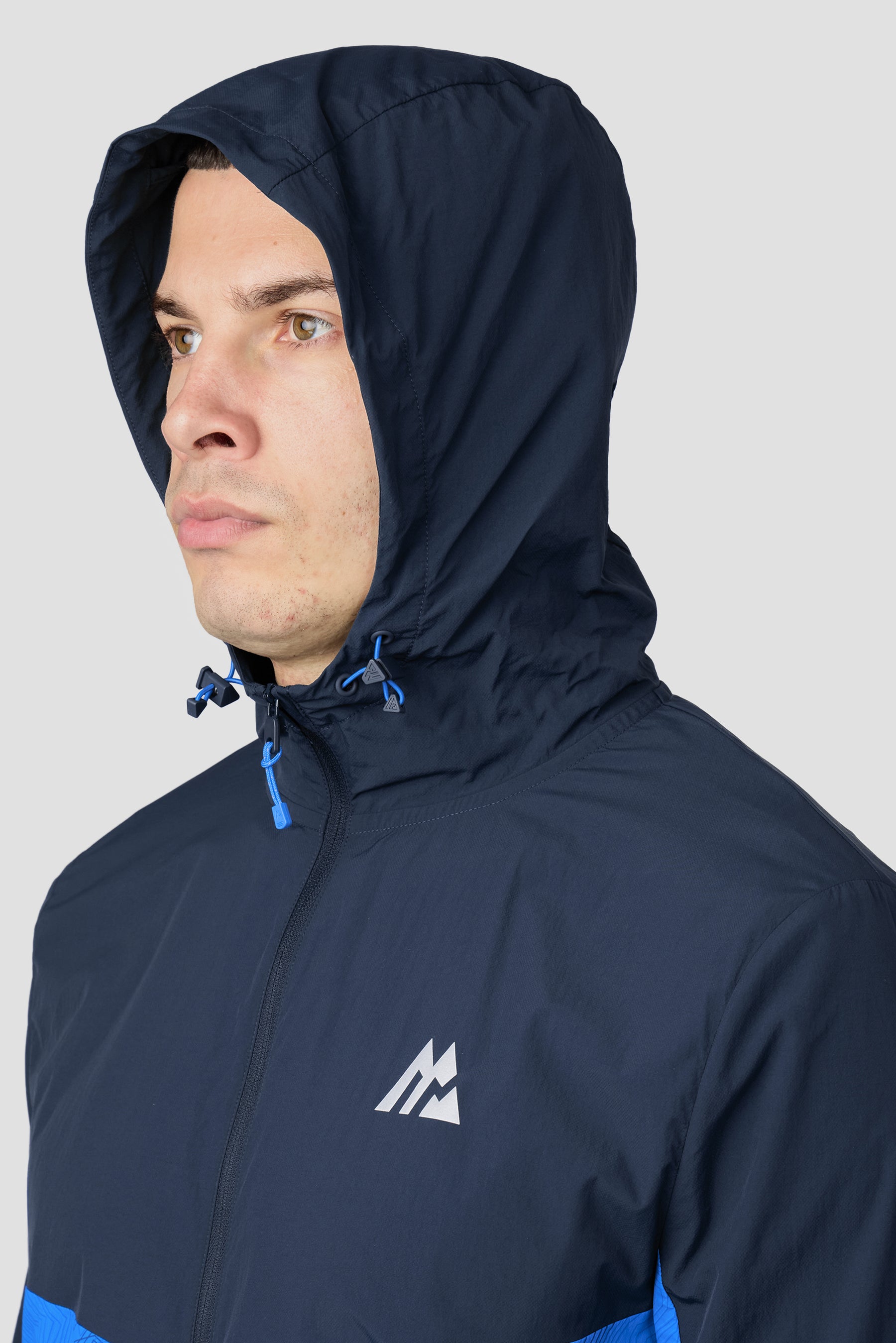 Geo M Print Windbreaker - Midnight Blue/Celestial Blue