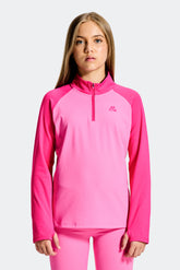 Girl's Dash 1/4 Zip - Peony Pink/Cerise