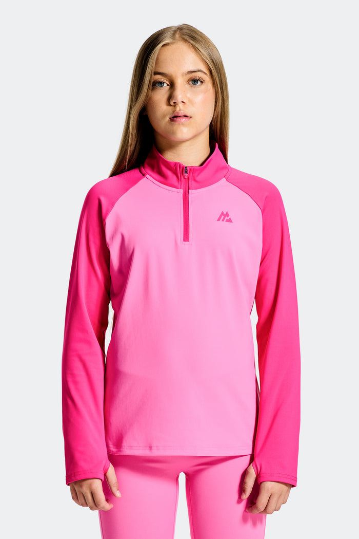 Girl's Dash 1/4 Zip - Peony Pink/Cerise