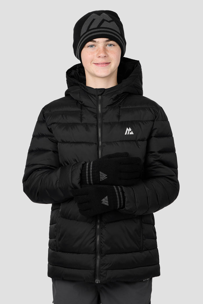 Junior Ibex Beanie/Gloves Set - Black/Asphalt