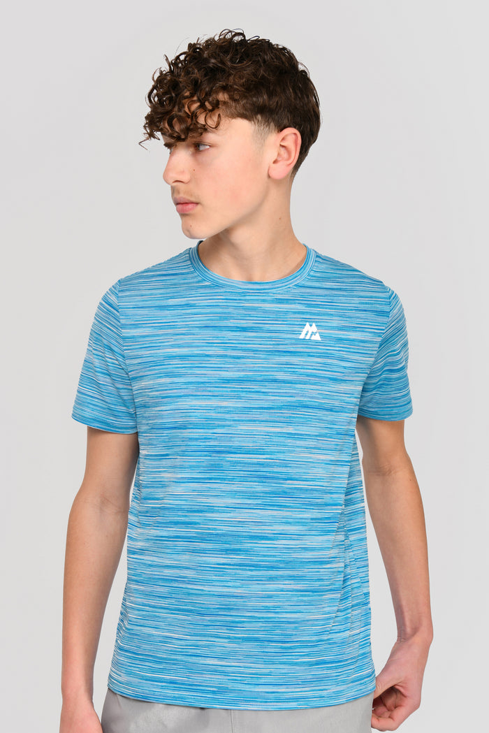 Junior Trail 2.0 T-Shirt - Neon Blue/Sky Multi