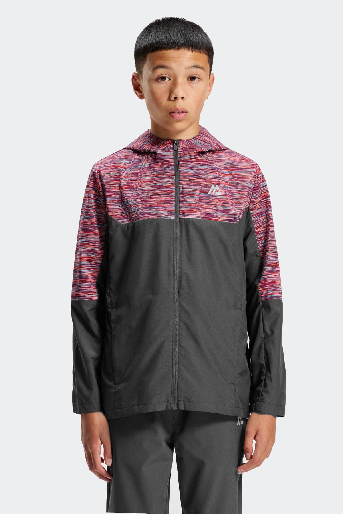 Boys Trail Windbreaker - Grey/Blue/Red
