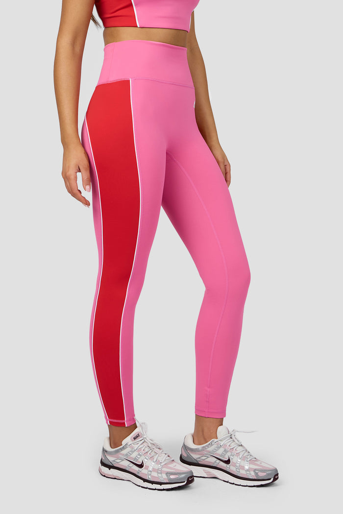 Vitality Legging - Peony Pink/Poppy Red/White