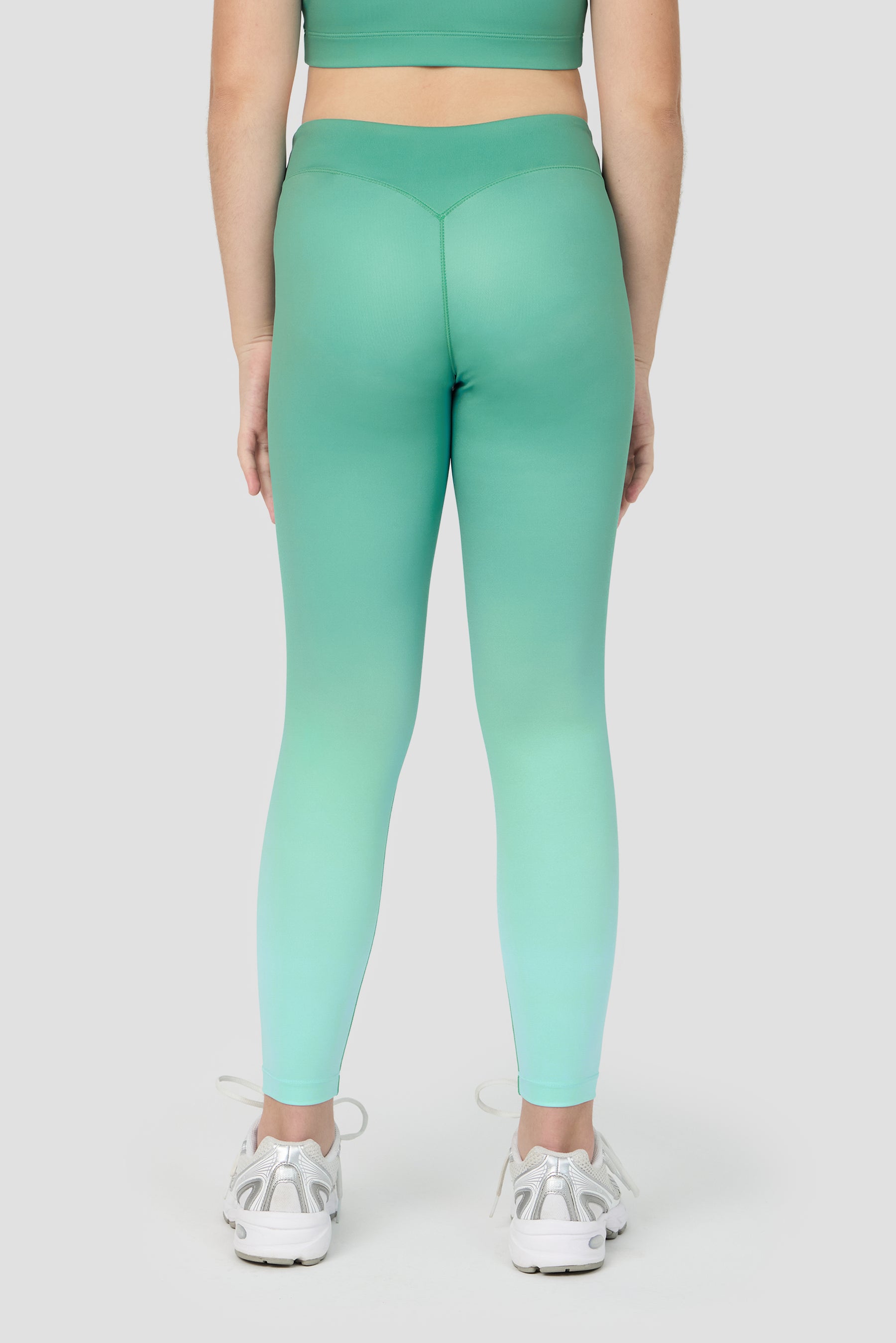 Girls Glow Legging - Mineral Green/Arctic Blue