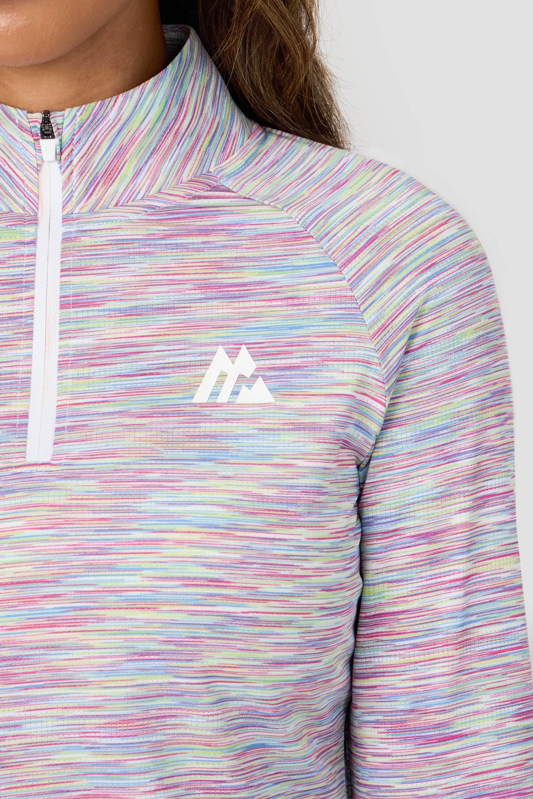 Trail 1/4 Zip - Green/Pink/Blue