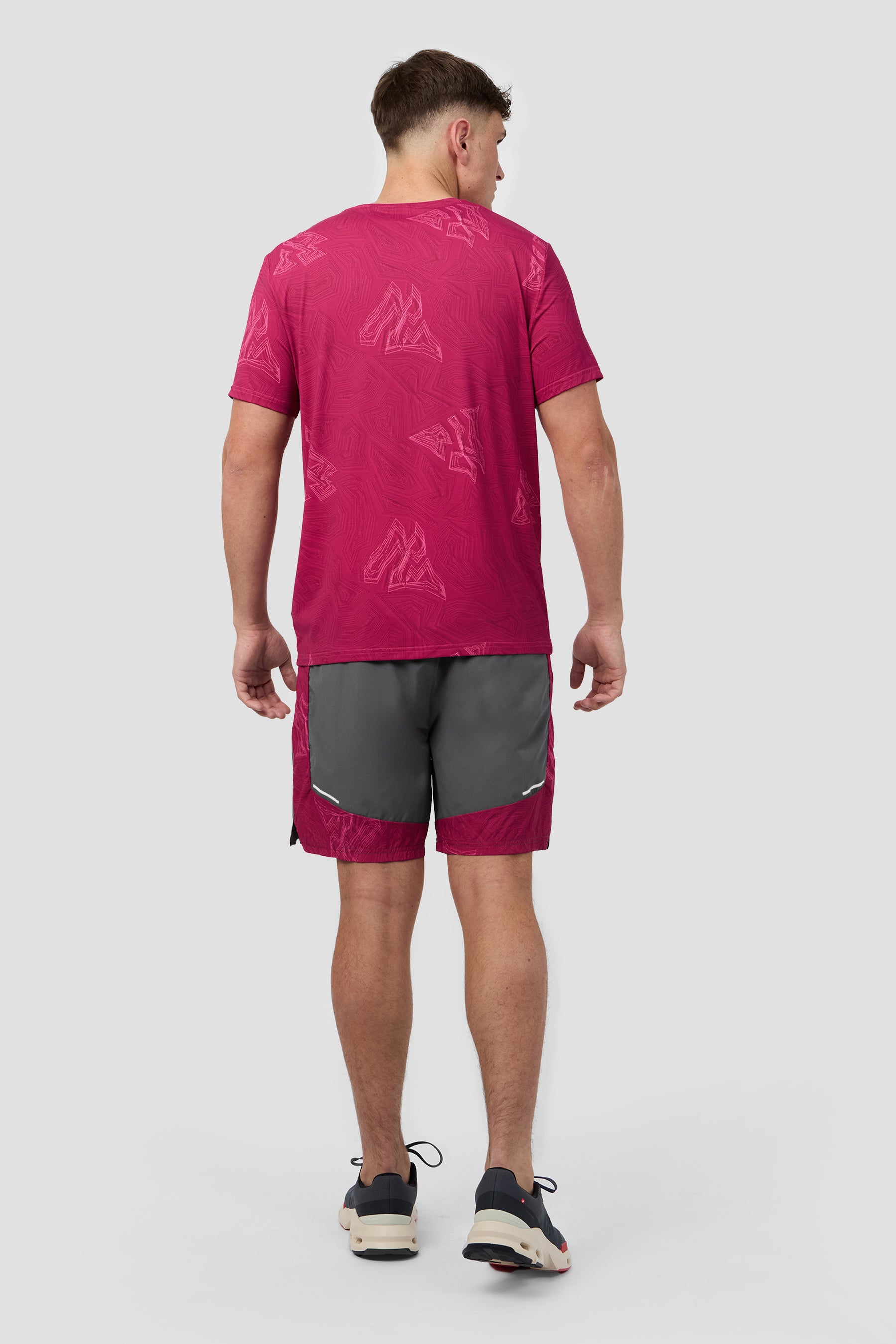 Geo M Print T-Shirt - Cherry