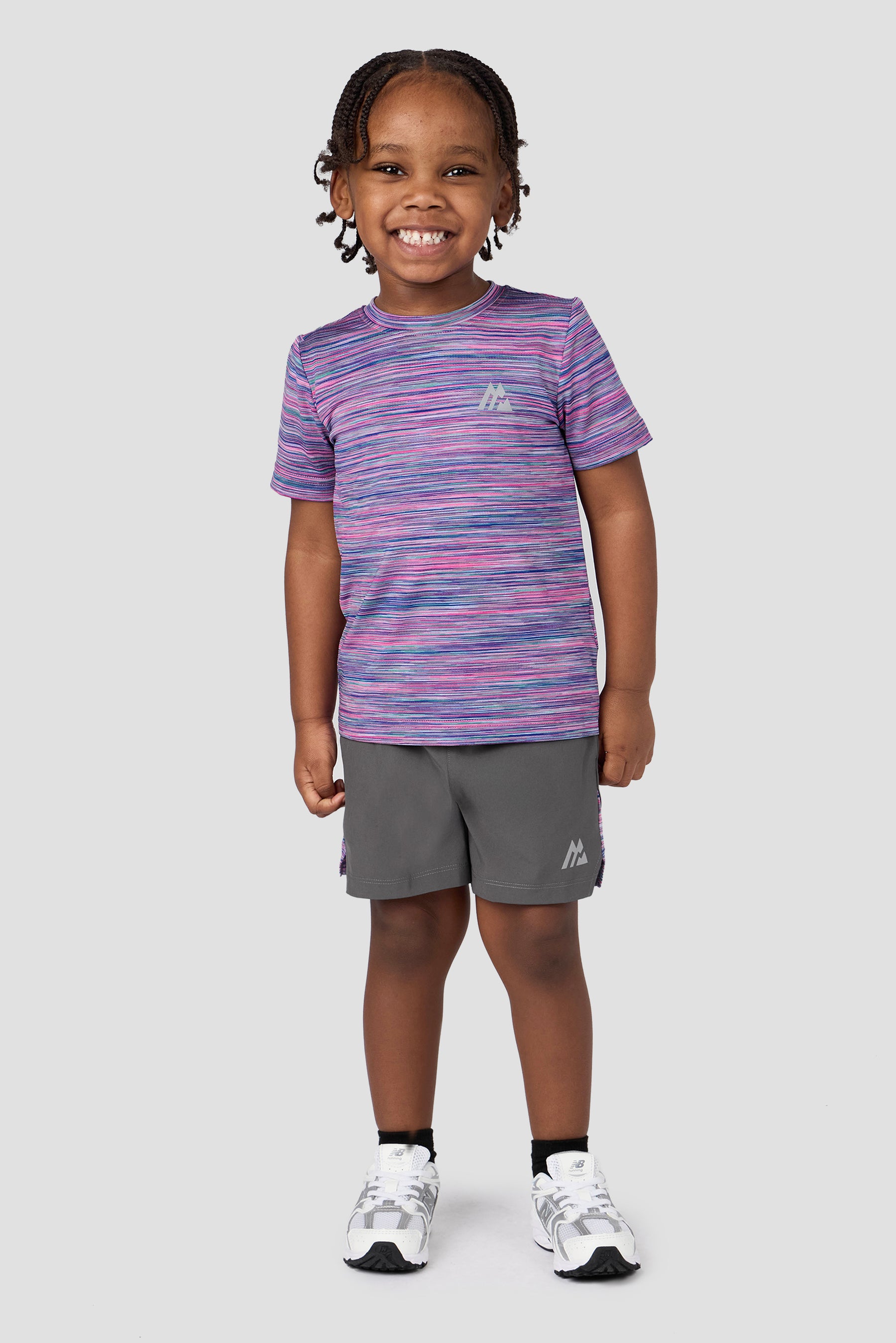 Infant Boys Trail T-Shirt/Short Set - Grey/Pink/Purple/Blue