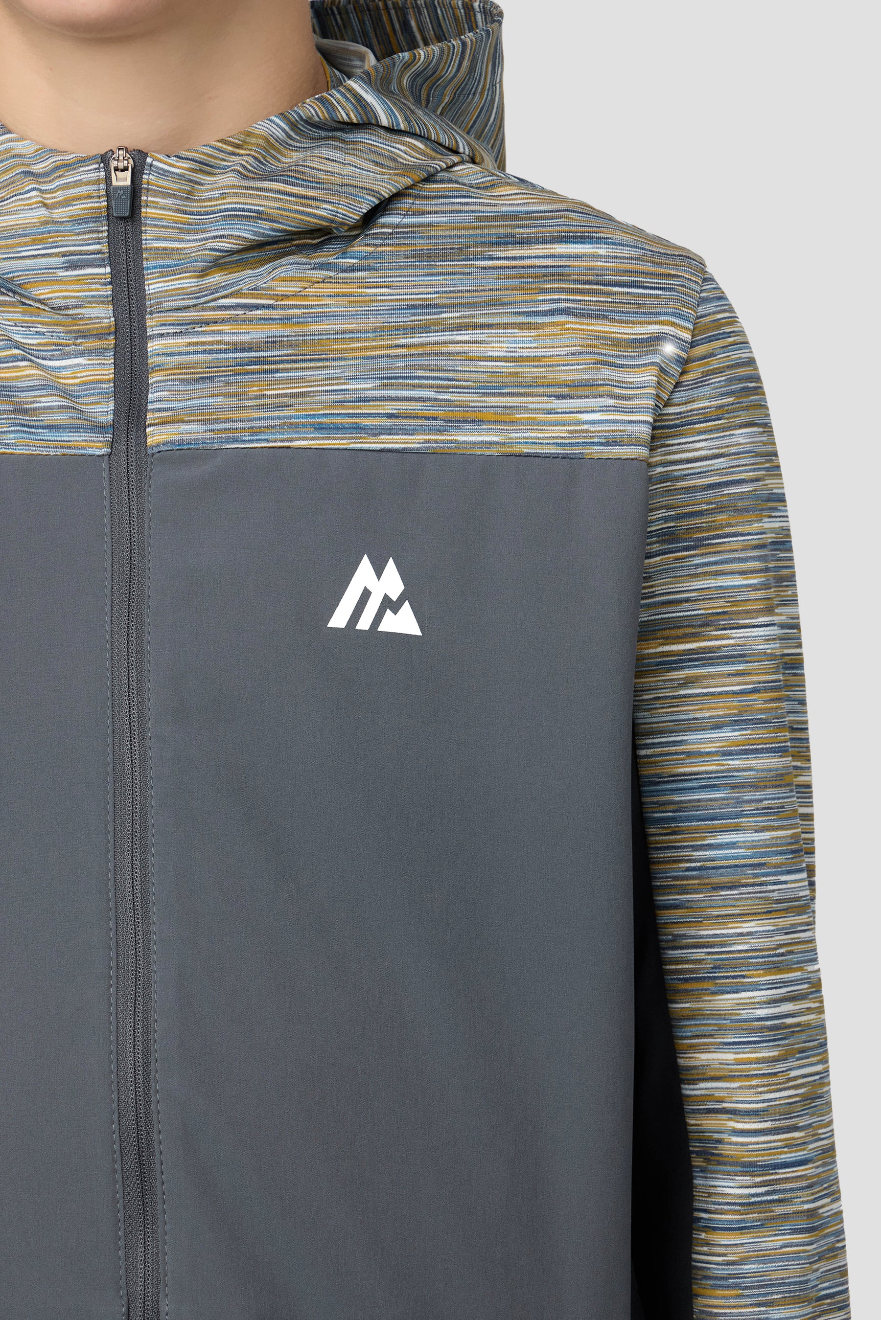 Boys Trail Windbreaker - Grey/Blue/Orange