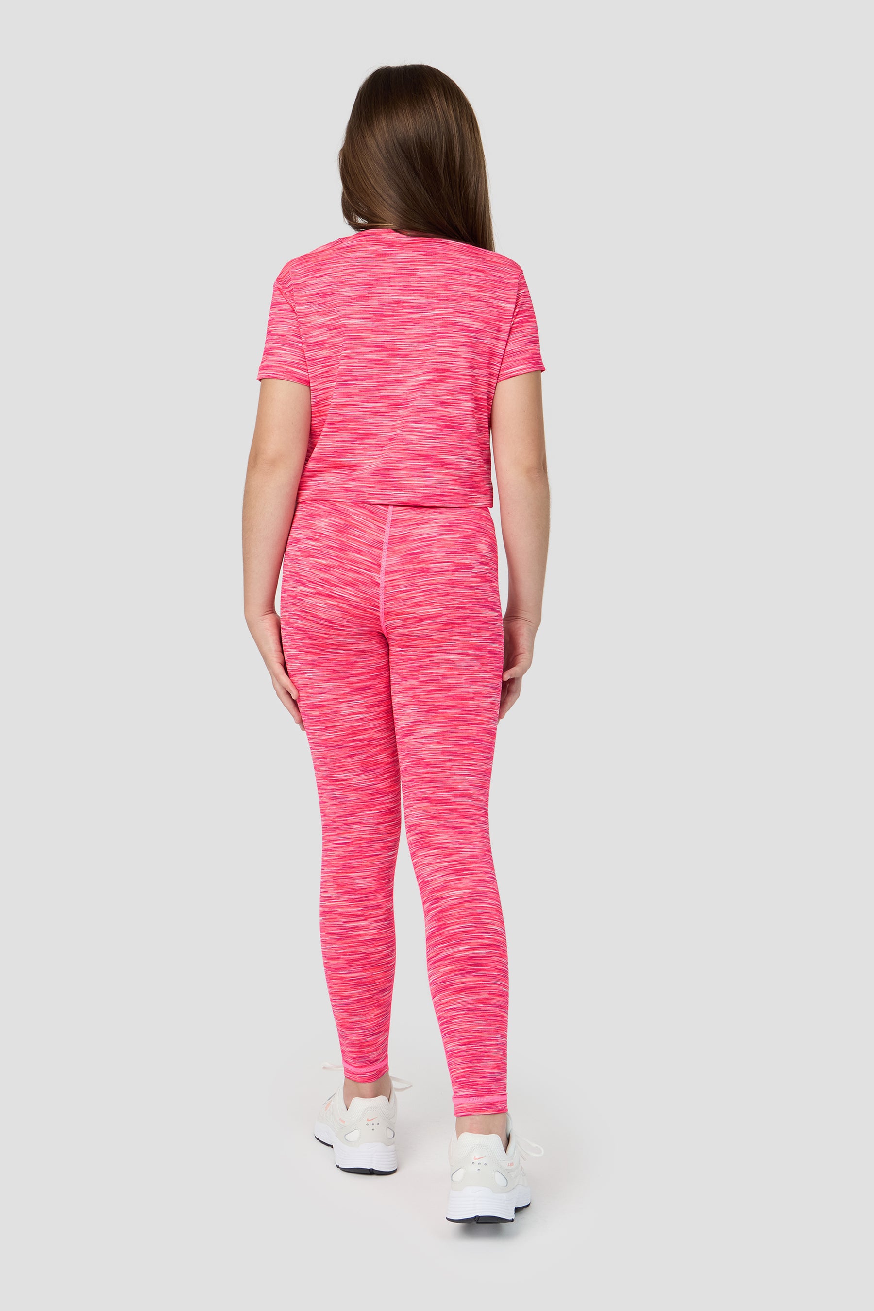 Girls Trail Icon Legging - Fuschia/White
